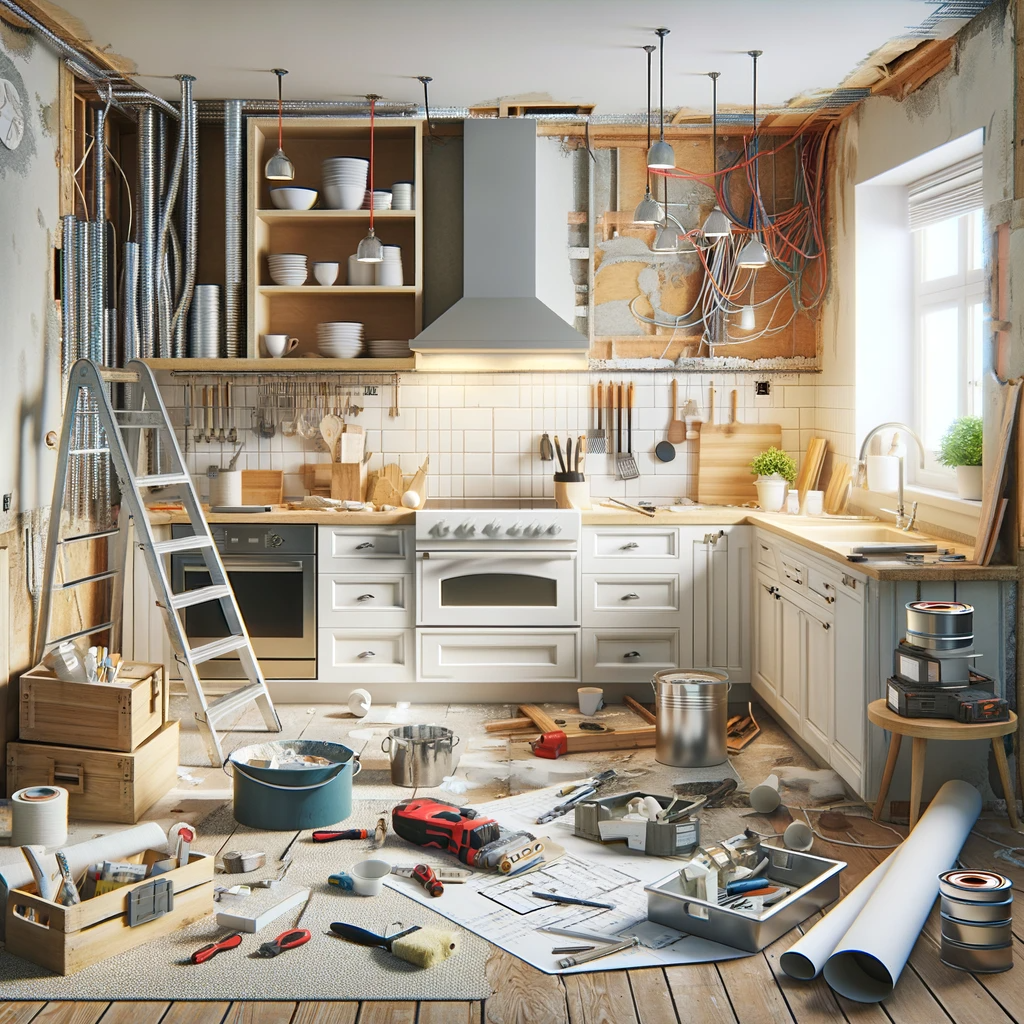Kitchen renovation in progress, depicting aspects of kitchen reno cost breakdown