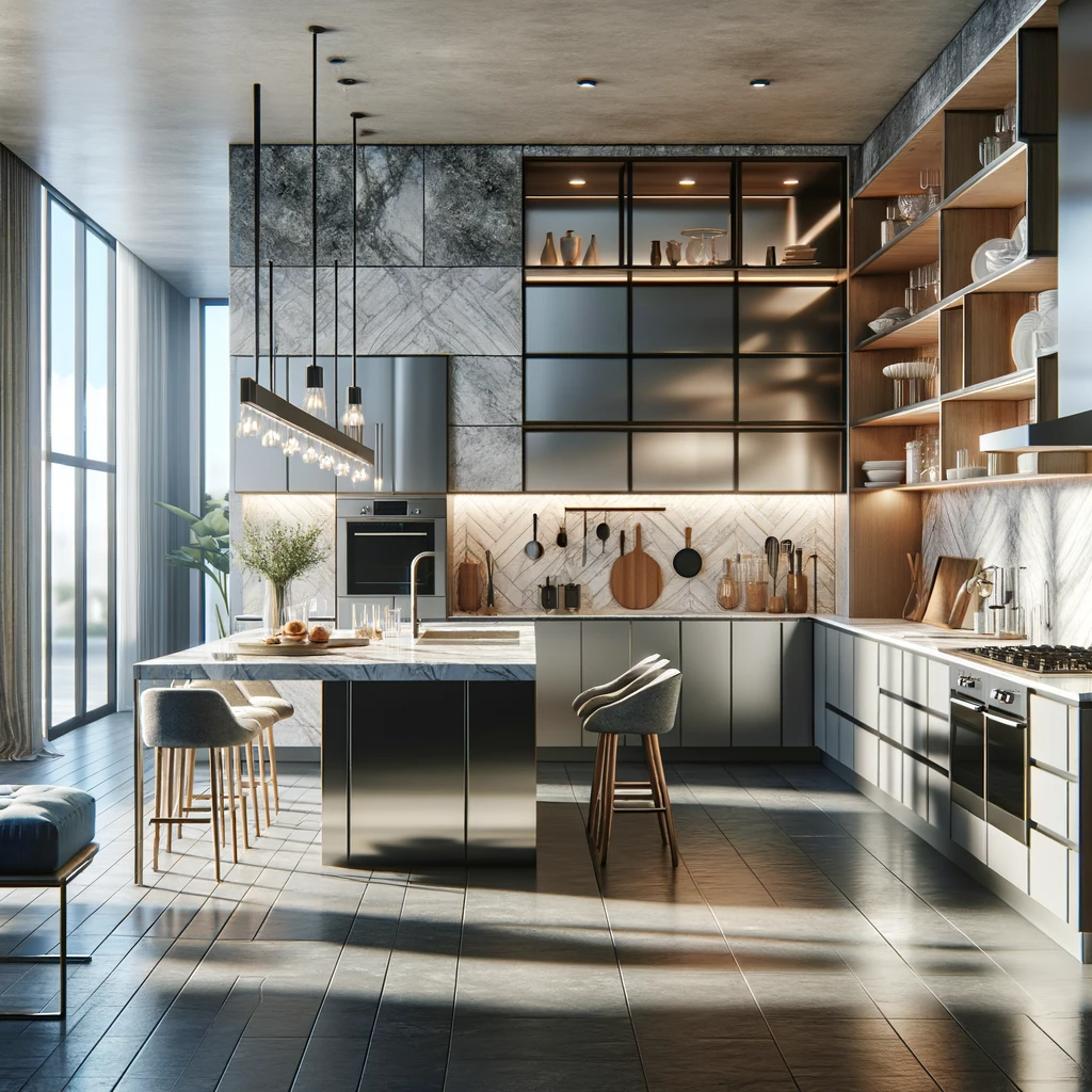 Sophisticated modern kitchen illustrating high-end kitchen reno cost breakdown
