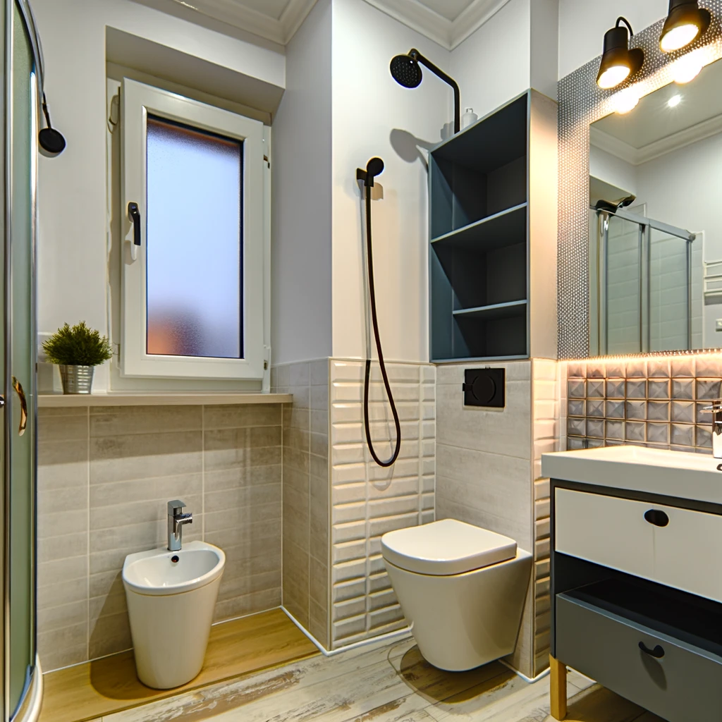 Bright and welcoming bathroom with budget-friendly design, featuring a compact vanity and modern toilet, ideal for Bathroom Remodel Budgeting inspiration