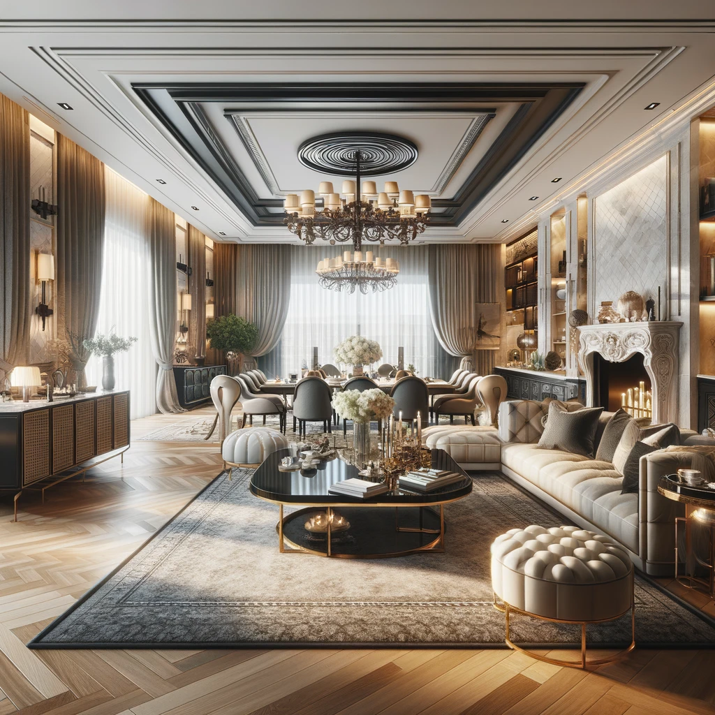 Luxurious Home Interior Design: "Interior view of a luxurious NYC home, highlighting elegant design and craftsmanship by a High-End Residential Contractor NYC."