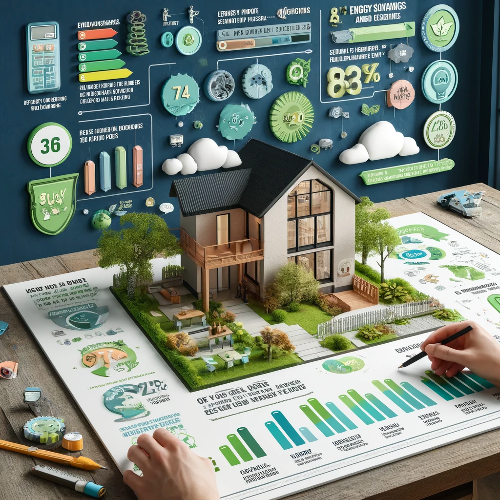 Infographic detailing the benefits of eco-friendly renovations in New York homes by ArchiBuilders, focusing on energy savings and sustainability