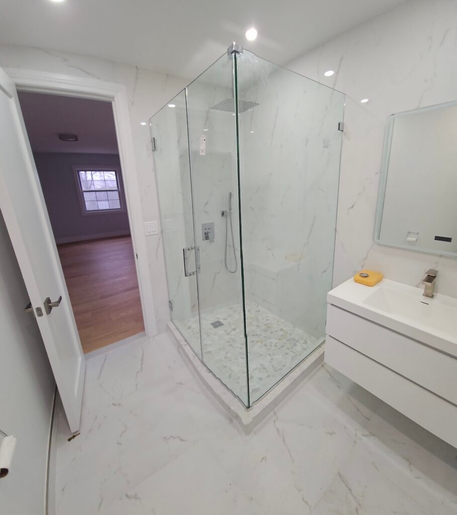 White Bathroom Renovation - Brooklyn Heights