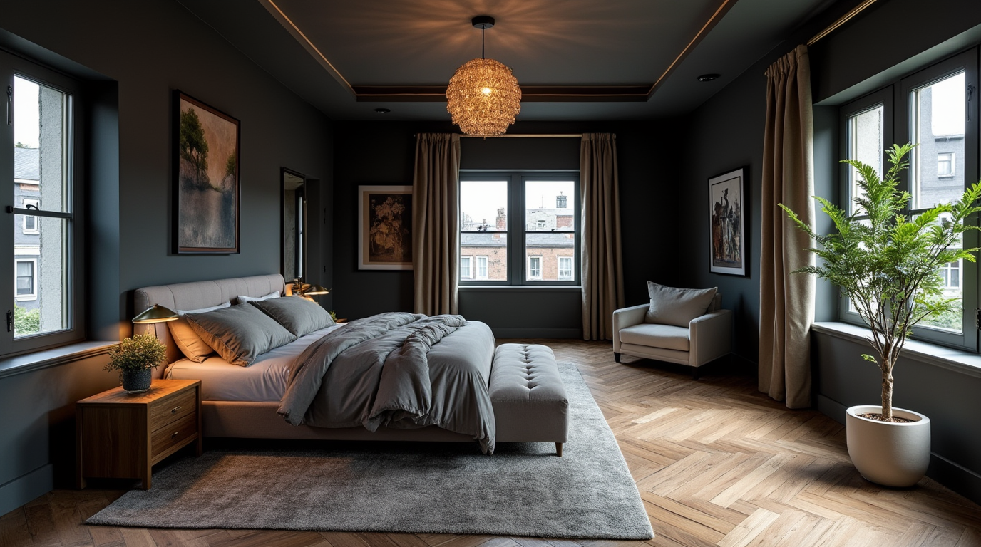 home renovationed in queens ny dark colors but bright image
